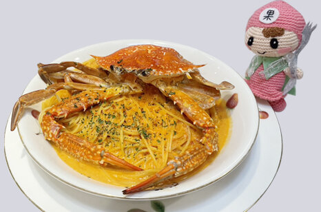 東武店の渡り蟹のトマトソースパスタ