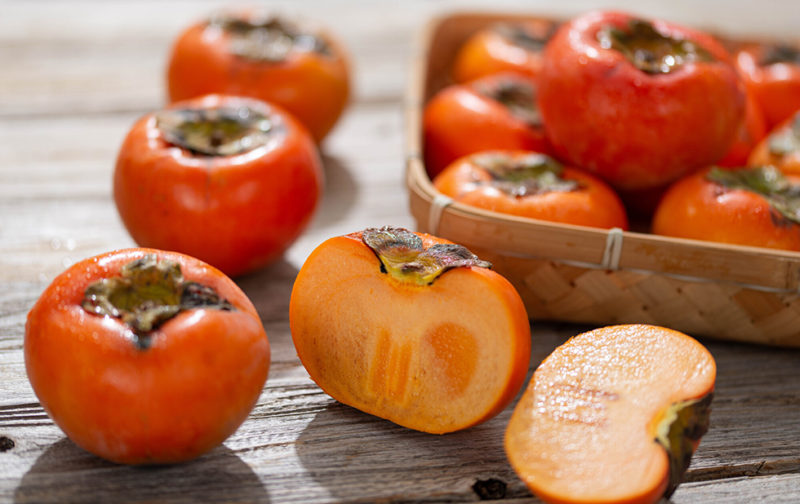 カットした生柿