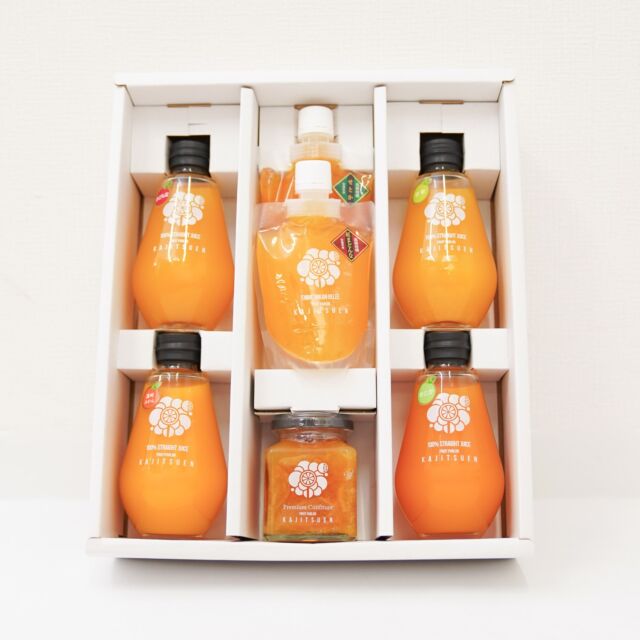 ～柑橘商品で夏を吹き飛ばせ！～
※300円割引クーポンあり
様々な柑橘系商品を６種のジュース＆ジュレのセットに分けて販売中
お中元にもぜひ！
【オンラインショップURL】
https://kajitsuen.shop/ 
【クーポンコード】
2024hotsummer