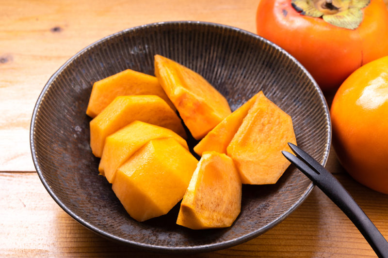 スライスした柿