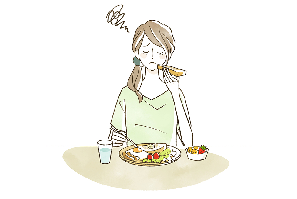 食欲不振の女性